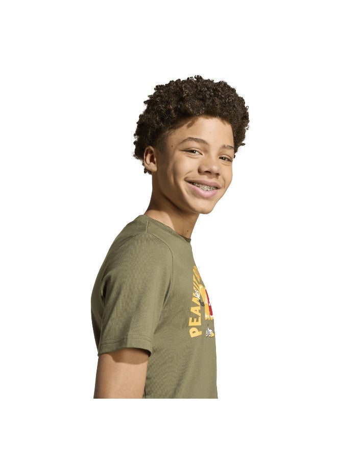 اديداس تيشيرت أطفال بأكمام قصيرة وطبعة خضراء - Image 5